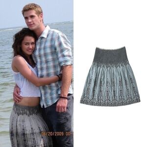 Flame Tribal Embroidered Skirt As Seen On Miley Cyrus